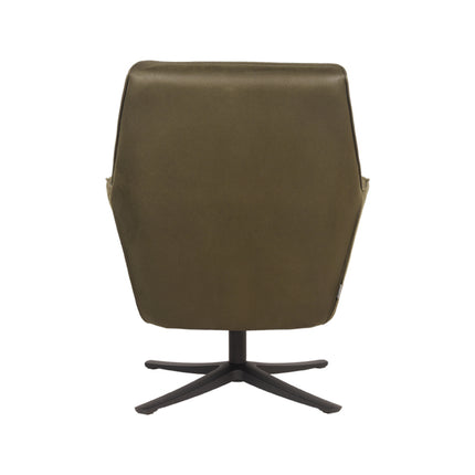 LABEL51 - Draaifauteuil Tod 76x75x90 cm - Army Microvezel | Zwart Metaal