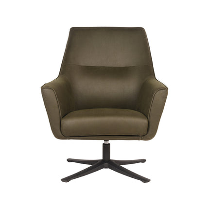 LABEL51 - Draaifauteuil Tod 76x75x90 cm - Army Microvezel | Zwart Metaal