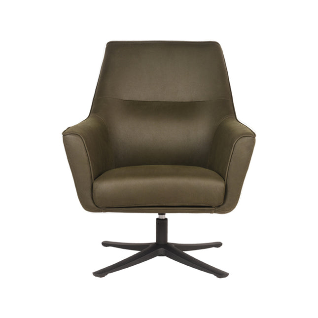 LABEL51 - Draaifauteuil Tod 76x75x90 cm - Army Microvezel | Zwart Metaal