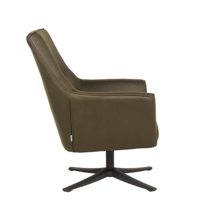 LABEL51 - Draaifauteuil Tod 76x75x90 cm - Army Microvezel | Zwart Metaal