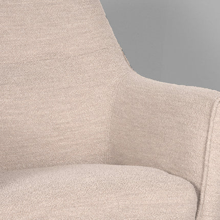 LABEL51 - Draaifauteuil Tod 76x75x90 cm - Naturel Boucle | Zwart Metaal