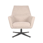 LABEL51 - Draaifauteuil Tod 76x75x90 cm - Naturel Boucle | Zwart Metaal