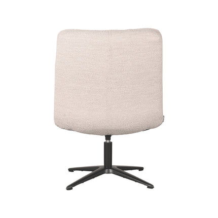 LABEL51 - Draaifauteuil Vince 63x74x91 cm - Naturel Boucle | Zwart Metaal