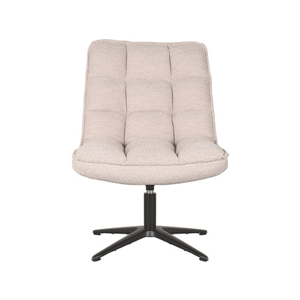 LABEL51 - Draaifauteuil Vince 63x74x91 cm - Naturel Boucle | Zwart Metaal