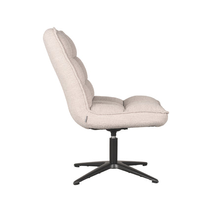 LABEL51 - Draaifauteuil Vince 63x74x91 cm - Naturel Boucle | Zwart Metaal