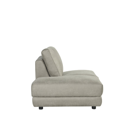 LABEL51 - Bank Tivoli Ottomane Links Voorstaand 135x102x83 cm - Taupe Micro Suede | Zwart hout