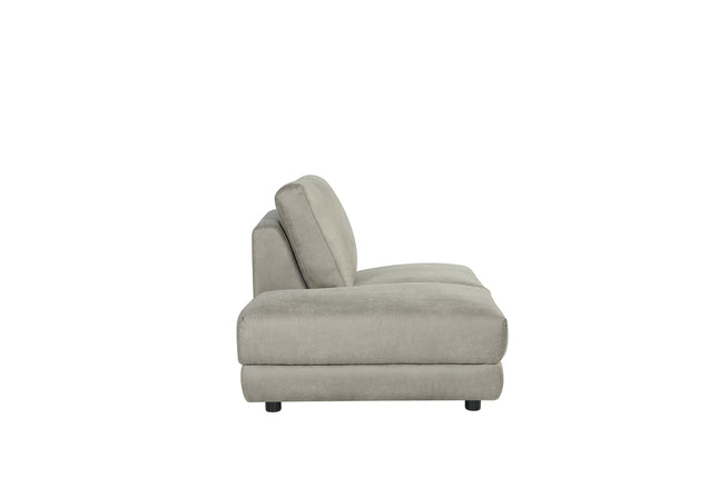 LABEL51 - Bank Tivoli Ottomane Links Voorstaand 135x102x83 cm - Taupe Micro Suede | Zwart hout