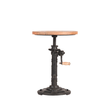 LABEL51 - Kruk Gautan 32x32x48 Cm - Rough Mangohout | Zwart Metaal