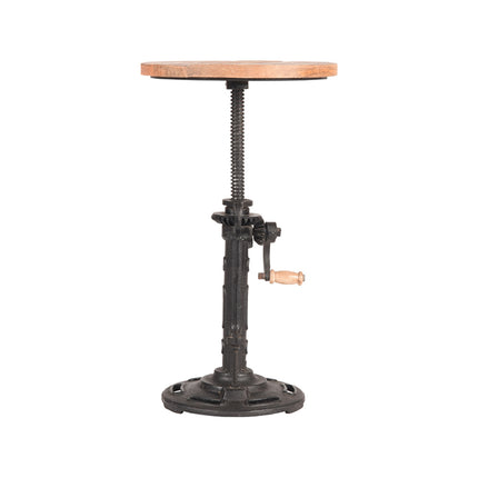 LABEL51 - Kruk Gautan 32x32x48 Cm - Rough Mangohout | Zwart Metaal