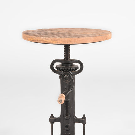 LABEL51 - Kruk Gautan 32x32x48 Cm - Rough Mangohout | Zwart Metaal