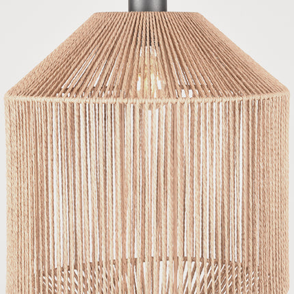 LABEL51 - Hanglamp Ibiza Cilinder 1-Lichts 33x33x162 cm - Naturel Jute | Zwart Metaal