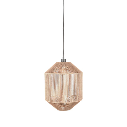 LABEL51 - Hanglamp Ibiza Cilinder 1-Lichts 33x33x162 cm - Naturel Jute | Zwart Metaal