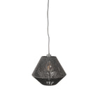 LABEL51 - Hanglamp Ibiza Diamond 1-Lichts 25x25x150 cm - Zwart Jute | Zwart Metaal
