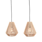 LABEL51 - Hanglamp Ibiza Diamond 2-Lichts 80x33x150 cm - Naturel Jute | Zwart Metaal