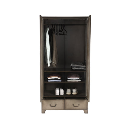 LABEL51 - Hoge Kast Fence 2-Deurs 90x50x185 cm - Vintage Metaal