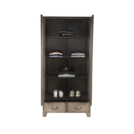 LABEL51 - Hoge Kast Fence 2-Deurs 90x50x185 cm - Vintage Metaal