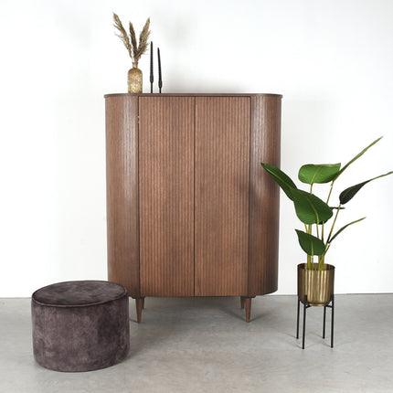 LABEL51 - Hoge Kast Oliva 125x47x158 cm - Walnoot Eiken