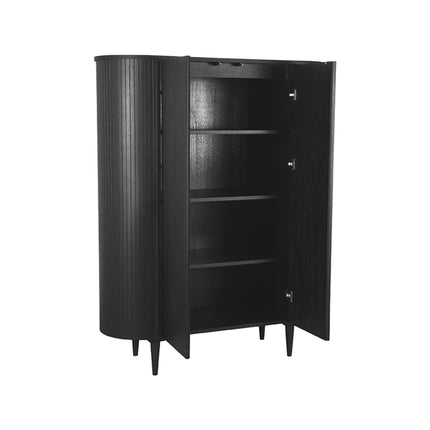 LABEL51 - Hoge Kast Oliva 125x47x158 cm - Zwart Eiken
