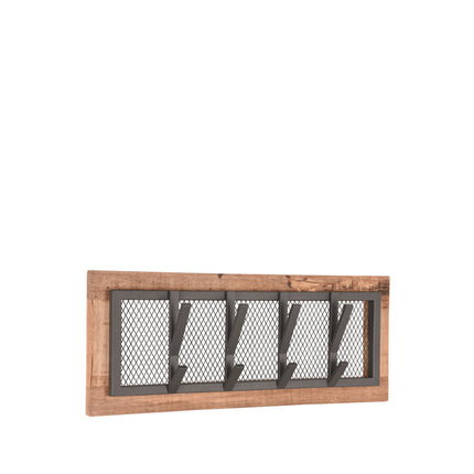 LABEL51 - Kapstok Crude 75x11x30 cm - Burned Steel l Naturel Mangohout