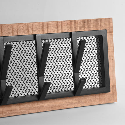 LABEL51 - Kapstok Crude 75x11x30 cm - Naturel Mangohout | Zwart Metaal