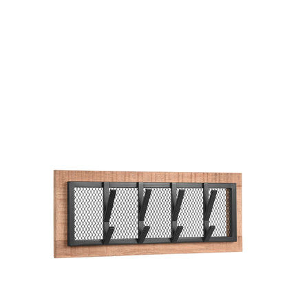 LABEL51 - Kapstok Crude 75x11x30 cm - Naturel Mangohout | Zwart Metaal