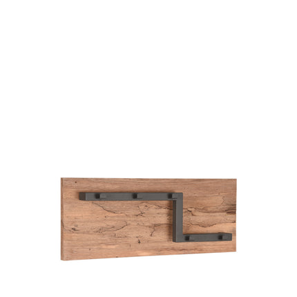 LABEL51 - Kapstok Road 65x13x25 cm - Burned Steel Metaal l Naturel Mangohout