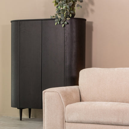 LABEL51 - Hoge Kast Oliva 125x47x158 cm - Zwart Eiken