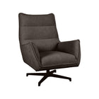 LABEL51 - Draaifauteuil Rodia 80x90x102 cm - Bruin Boucle | Zwart Metaal