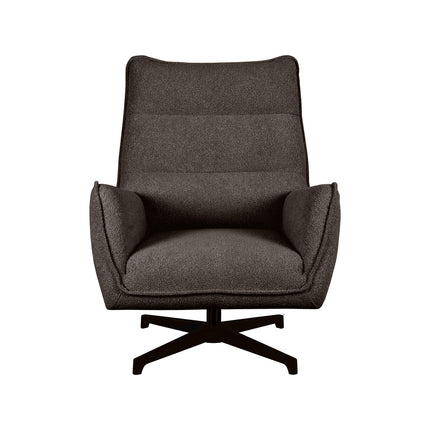 LABEL51 - Draaifauteuil Rodia 80x90x102 cm - Bruin Boucle | Zwart Metaal