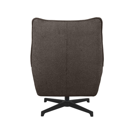 LABEL51 - Draaifauteuil Rodia 80x90x102 cm - Bruin Boucle | Zwart Metaal