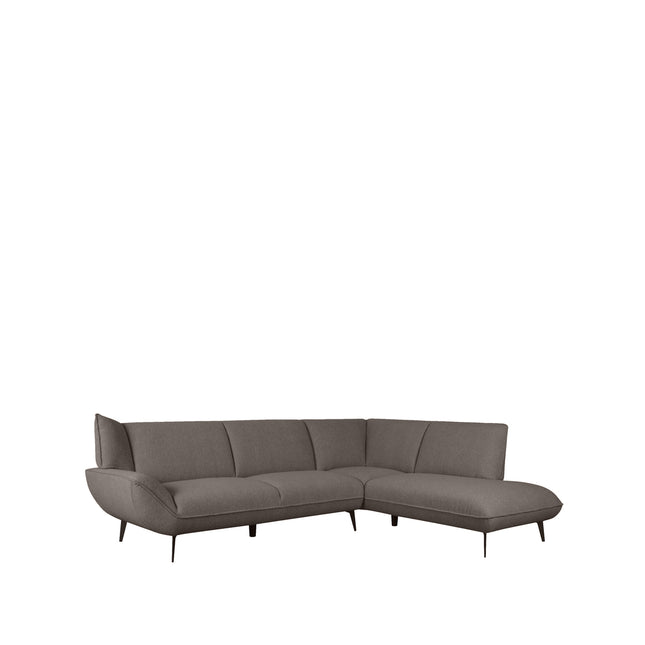 LABEL51 - Hoekbank Pesaro Rechts 274x203x82 cm - Bruin Boucle | Zwart Metaal