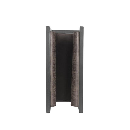 LABEL51 - Magazinehouder 45x20x38 cm - Antraciet Leder l Zwart Metaal