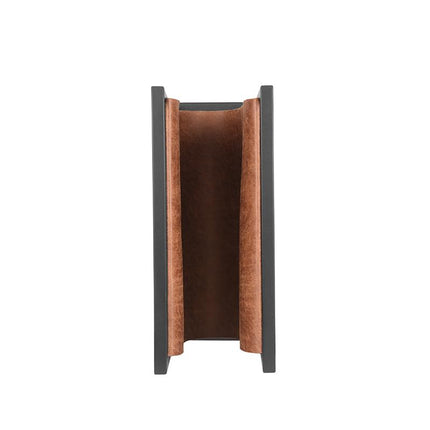 LABEL51 - Magazinehouder 45x20x38 cm - Cognac Leder | Zwart Metaal