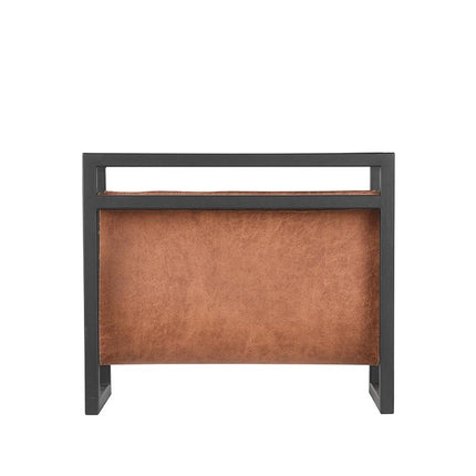 LABEL51 - Magazinehouder 45x20x38 cm - Cognac Leder | Zwart Metaal