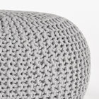 LABEL51 - Poef Gebreid 70x70x35 cm| L - Lichtgrijs Katoen