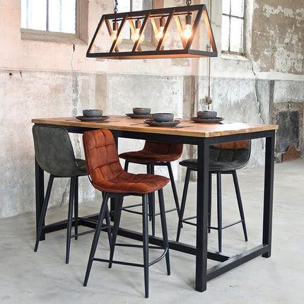 LABEL51 - Bartafel Ghent 160x90x95 cm - Rough Mangohout | Zwart Metaal