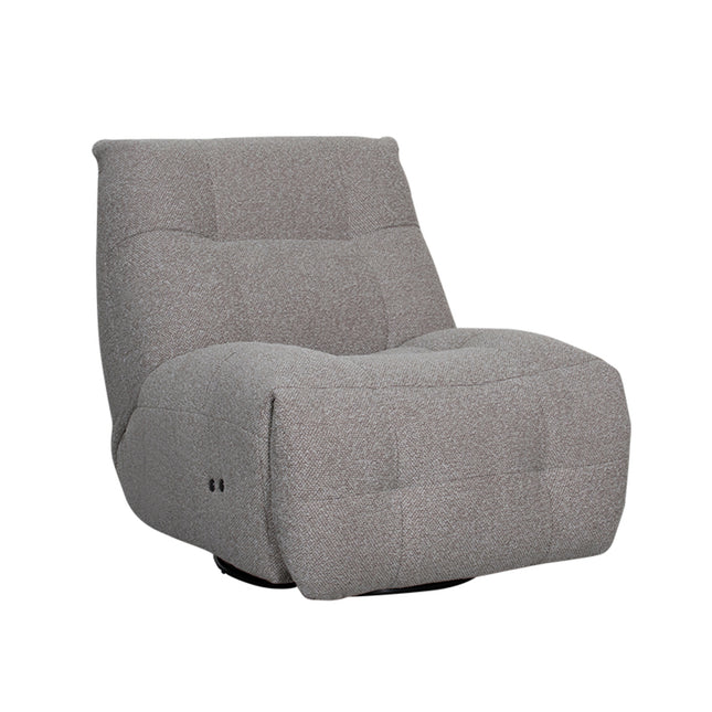 LABEL51 - Elektrische Fauteuil Relax and Recharge 90x110x95 cm - Mushroom Royal Boucle | Zwart Metaal
