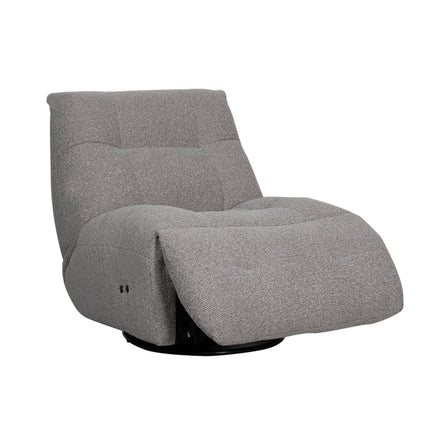 LABEL51 - Elektrische Fauteuil Relax and Recharge 90x110x95 cm - Mushroom Royal Boucle | Zwart Metaal