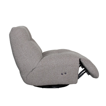 LABEL51 - Elektrische Fauteuil Relax and Recharge 90x110x95 cm - Mushroom Royal Boucle | Zwart Metaal