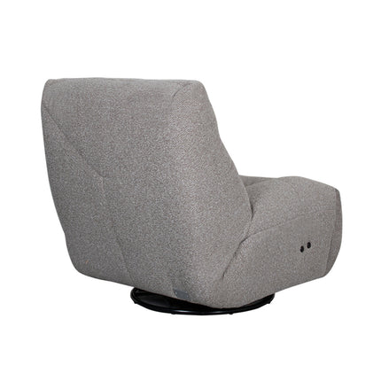LABEL51 - Elektrische Fauteuil Relax and Recharge 90x110x95 cm - Mushroom Royal Boucle | Zwart Metaal