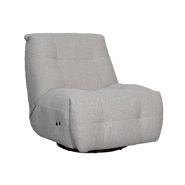 LABEL51 - Elektrische Fauteuil Relax and Recharge 90x110x95 cm - Naturel Royal Boucle | Zwart Metaal
