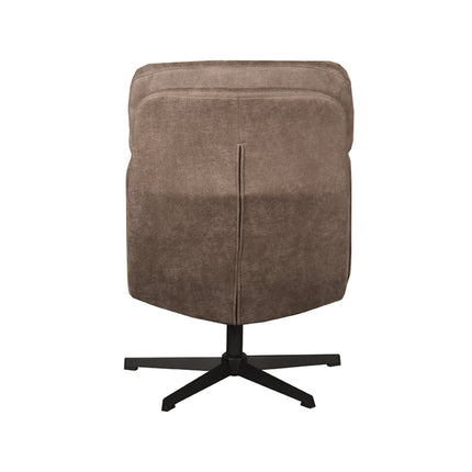LABEL51 - Draaifauteuil Alvar 53x57x83 cm - Taupe Micro Suede | Zwart Metaal
