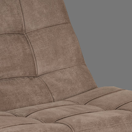 LABEL51 - Draaifauteuil Alvar 53x57x83 cm - Taupe Micro Suede | Zwart Metaal