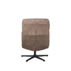 LABEL51 - Draaifauteuil Alvar + Hocker 53x57x83 cm - Taupe Micro Suede | Zwart Metaal