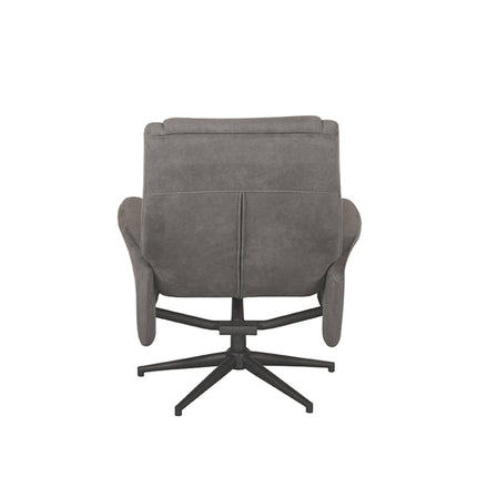 LABEL51 - Relaxfauteuil Bergen 77x76x105 cm - Antraciet Cosmo | Zwart Metaal