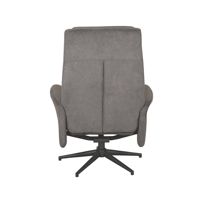 LABEL51 - Relaxfauteuil Bergen 77x76x105 cm - Antraciet Cosmo | Zwart Metaal
