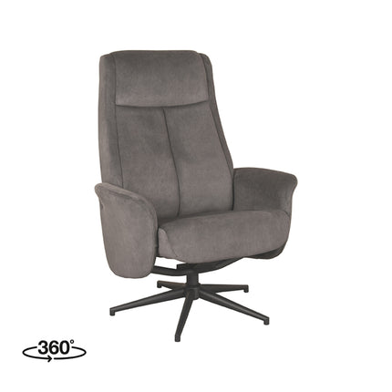 LABEL51 - Relaxfauteuil Bergen 77x76x105 cm - Antraciet Cosmo | Zwart Metaal