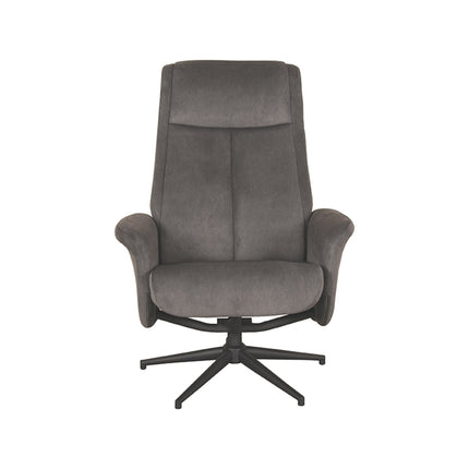 LABEL51 - Relaxfauteuil Bergen 77x76x105 cm - Antraciet Cosmo | Zwart Metaal