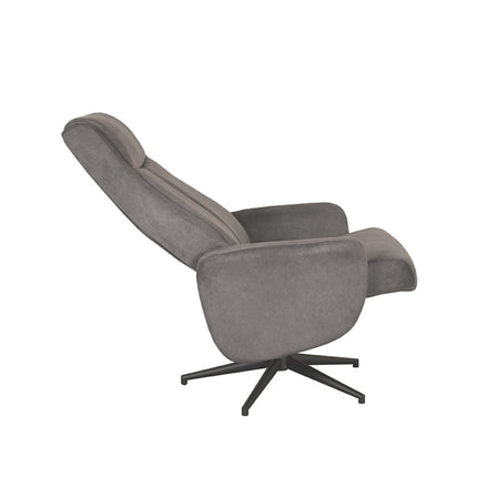 LABEL51 - Relaxfauteuil Bergen 77x76x105 cm - Antraciet Cosmo | Zwart Metaal