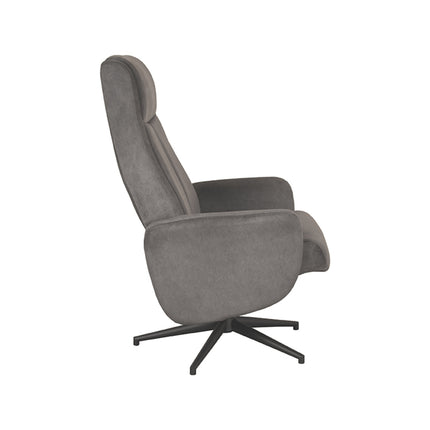 LABEL51 - Relaxfauteuil Bergen 77x76x105 cm - Antraciet Cosmo | Zwart Metaal